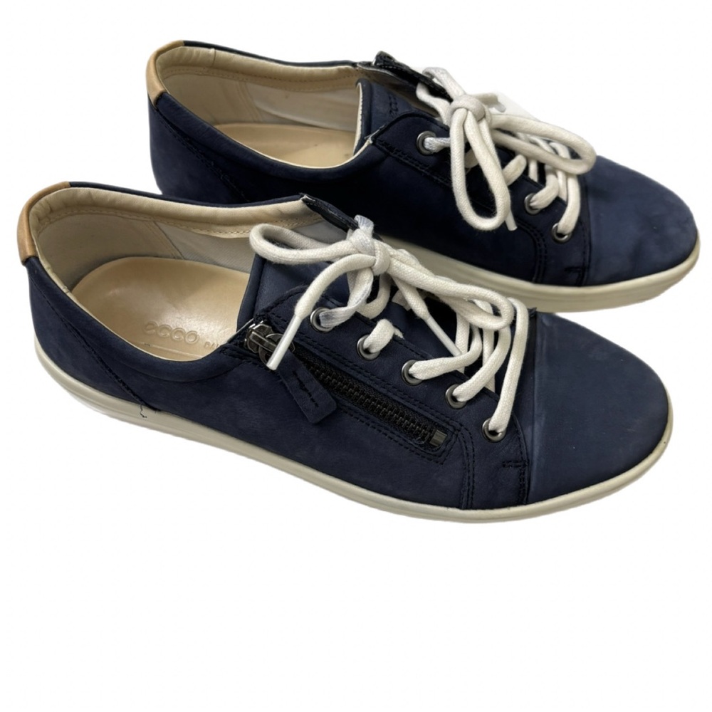 ECCO Women’s Soft 7 Lace-Up Sneakers Navy Size 9/9.5 Great Condition - Picture 2 of 8